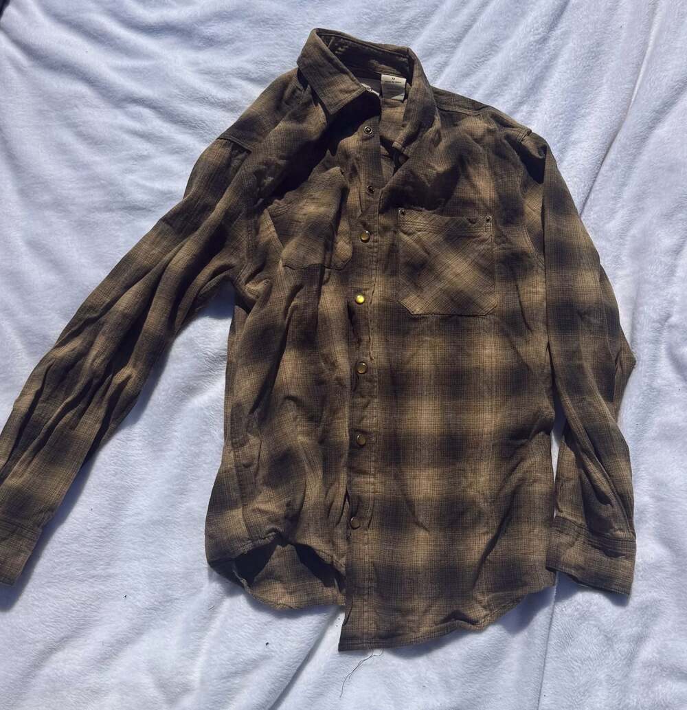 Victory Outfitters Men's Brown Plaid Long Sleeve Button Down Shirt Size M